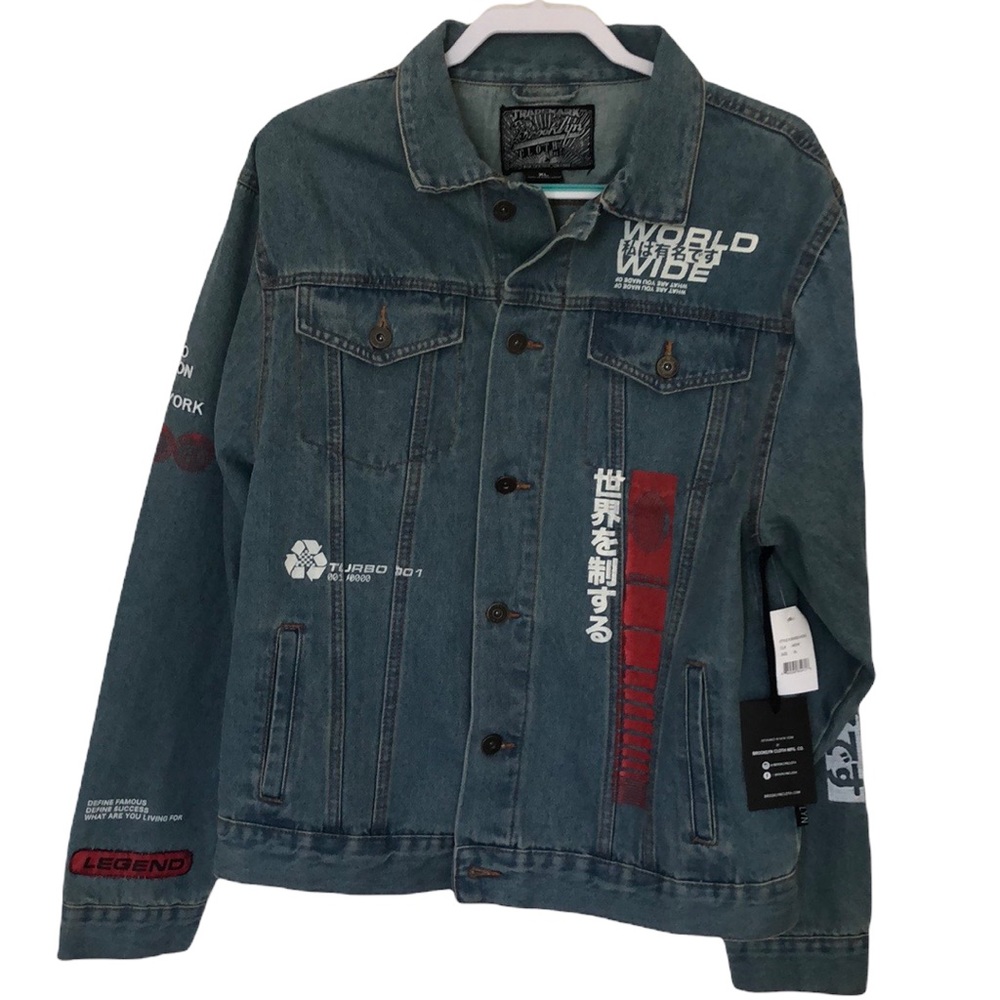 Brooklyn Cloth World Wide Jean Denim Jacket Size XL